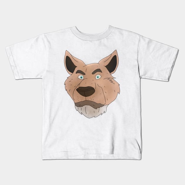 Anthro bear grey face Kids T-Shirt by Veleno